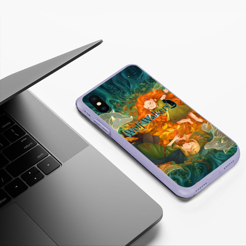 Чехол для iPhone XS Max матовый Легенда о волках, цвет светло-сиреневый - фото 5