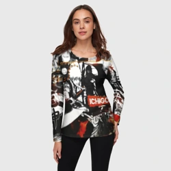 Женский лонгслив 3D Bleach Ичиго Курасаки Панель манги - фото 2