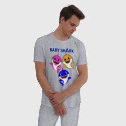 Мужская пижама хлопок Baby Shark - фото 2