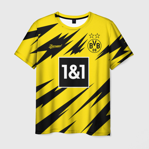 Мужская футболка с принтом Borussia домашняя сезон 20-21, вид спереди №1