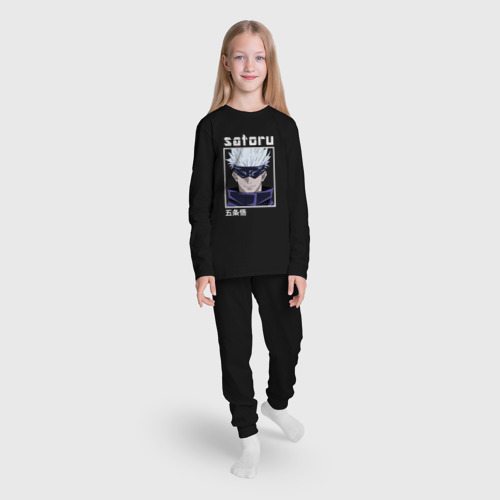 Детская пижама с лонгсливом хлопок Годжо Сатору, цвет черный - фото 5