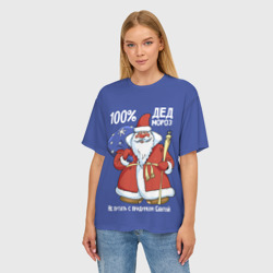 Женская футболка oversize 3D 100 процентный дед Мороз - фото 2