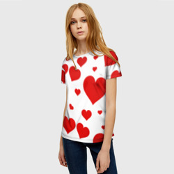 Женская футболка 3D Сердечки - фото 2