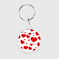 Брелок круглый Сердечки паттерн