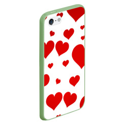 Чехол для iPhone 5/5S матовый Сердечки - фото 2