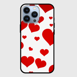 Чехол для iPhone 13 Pro Сердечки паттерн