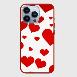 Чехол для iPhone 13 Pro Сердечки паттерн