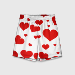Детские спортивные шорты 3D Сердечки паттерн