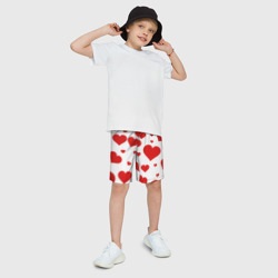 Детские спортивные шорты 3D Сердечки паттерн - фото 2
