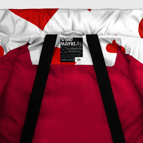 Женская зимняя куртка Oversize Сердечки, цвет красный - фото 7