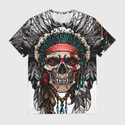 Мужская футболка 3D Череп индейца