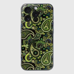 Чехол для iPhone 16 Pro силиконовый с защитой камеры Молекулярный рисунок