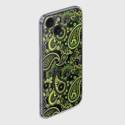 Чехол для iPhone 15 силиконовый с защитой камеры Молекулярный рисунок - фото 2