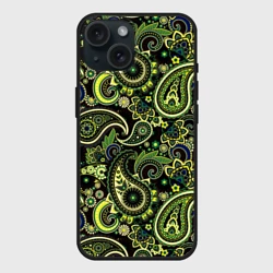 Чехол силиконовый для Apple iPhone 15 матовый Молекулярный рисунок