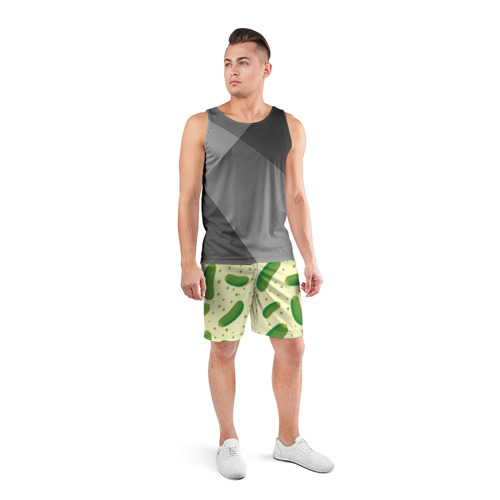 Мужские шорты спортивные Огурчики, цвет 3D печать - фото 4