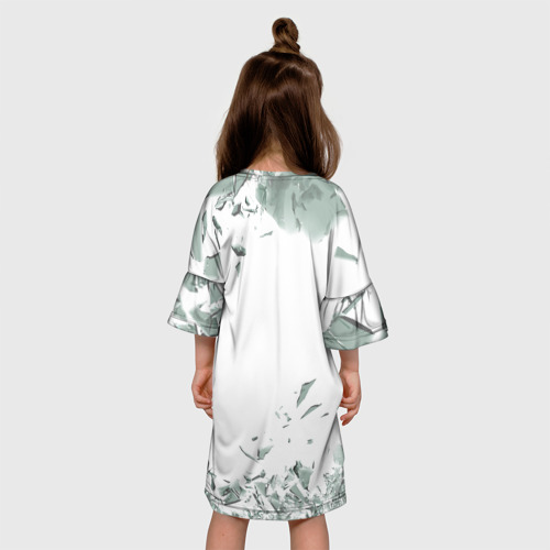 Детское платье 3D с принтом Разбитое стекло, вид сзади #2