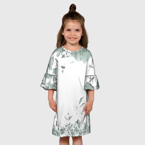 Детское платье 3D с принтом Разбитое стекло, вид сбоку #3