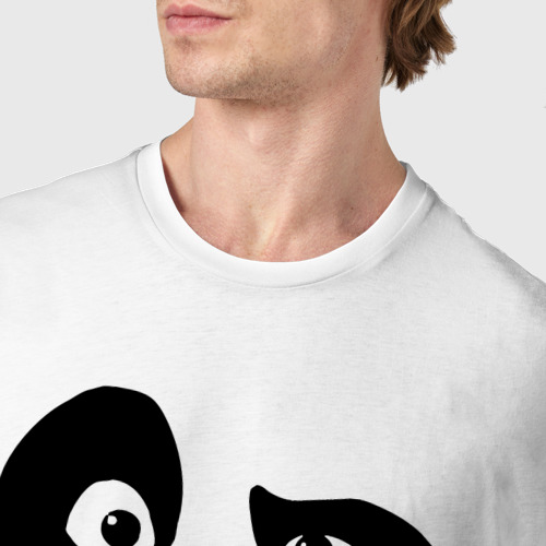 Мужская футболка хлопок Панда, цвет белый - фото 6