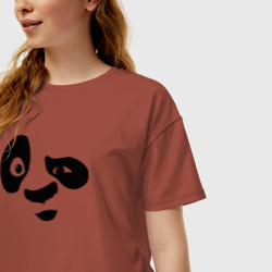 Женская футболка хлопок Oversize Панда - фото 2