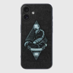 Чехол для iPhone 16 силиконовый с защитой камеры Скорпион