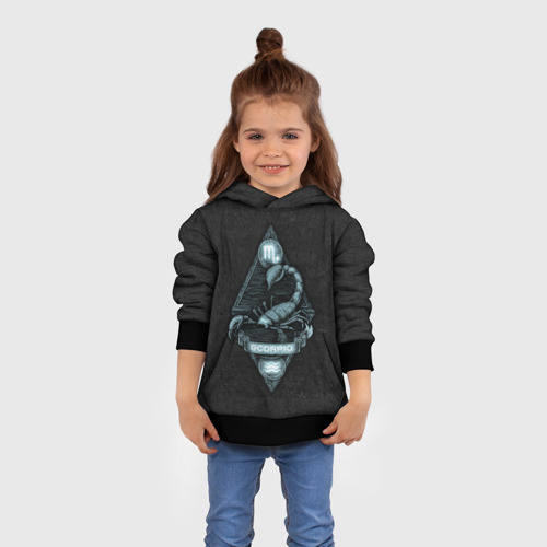 Детская толстовка 3D Скорпион, цвет черный - фото 4