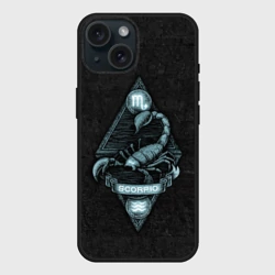 Чехол силиконовый для Apple iPhone 15 матовый Скорпион