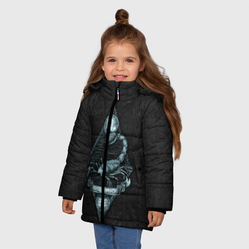 Зимняя куртка для девочек 3D Скорпион, цвет красный - фото 3