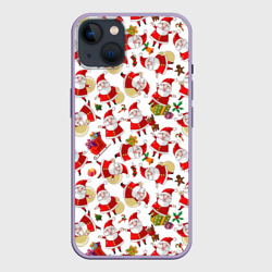 Чехол для iPhone 14 Plus Дед Мороз Паттерн