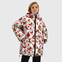 Женская зимняя куртка Oversize Дед Мороз Паттерн - фото 2