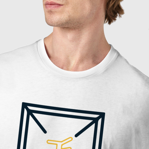 Мужская футболка хлопок Mo-Ri квадрат, цвет белый - фото 6