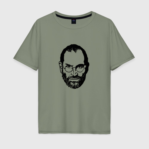Мужская футболка хлопок Oversize Стив Джобс, цвет авокадо