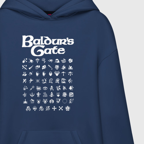 Худи SuperOversize хлопок Baldur's gate, цвет темно-синий - фото 3