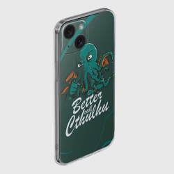 Чехол для iPhone 15 силиконовый с защитой камеры Лучше звоните Ктулху - фото 2