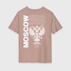 Женская футболка хлопок Oversize Москва evltn