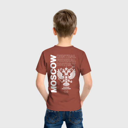 Детская футболка хлопок Москва evltn, цвет кирпичный - фото 4
