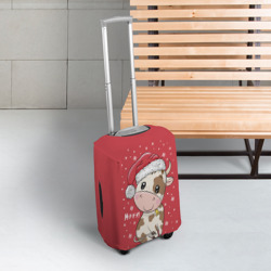 Чехол для чемодана 3D Бычок новогодний - фото 2