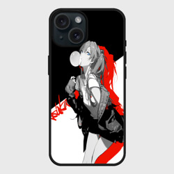 Чехол силиконовый для Apple iPhone 15 матовый Asuka Langley Evangelion