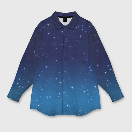 Мужская рубашка oversize 3D с принтом Звездное небо, вид спереди #2