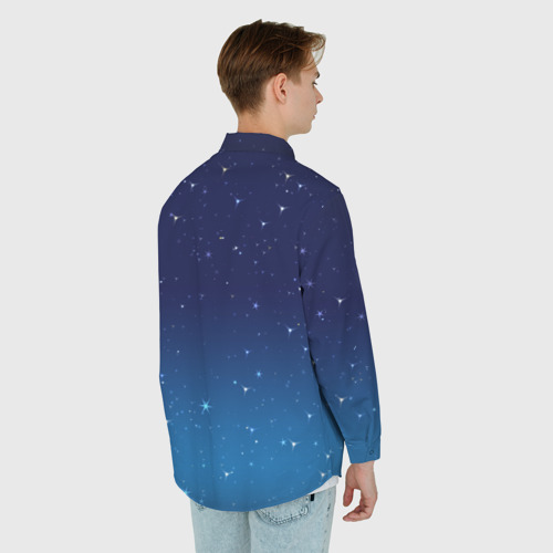 Мужская рубашка oversize 3D с принтом Звездное небо, вид сзади #2