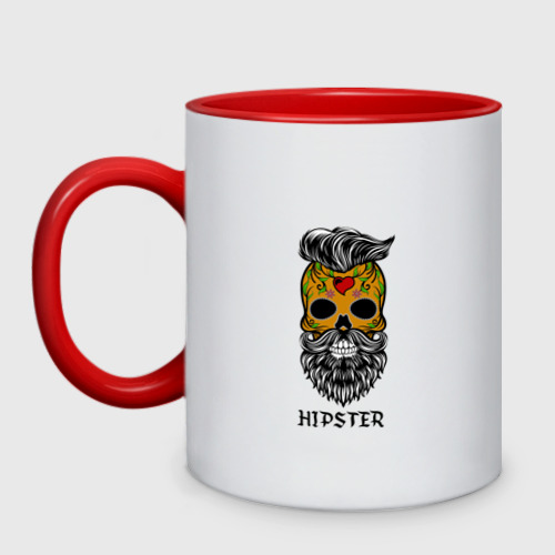 Кружка двухцветная Hipster, цвет белый + красный