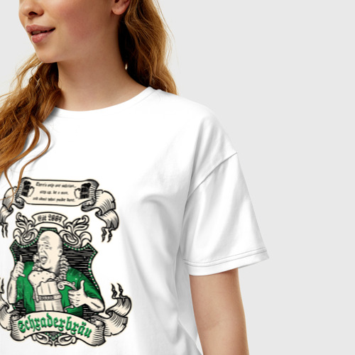 Женская футболка хлопок Oversize Хэнк Шрейдер, цвет белый - фото 3