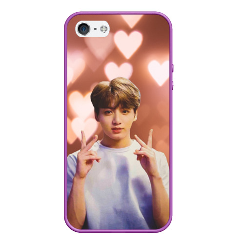 Чехол для iPhone 5/5S матовый Jungkook BTS, цвет фиолетовый