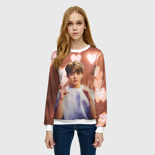 Женский свитшот 3D Jungkook BTS, цвет 3D печать - фото 3