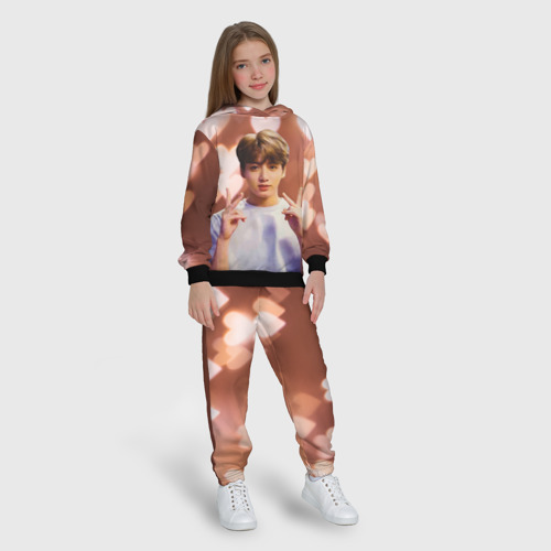 Детский костюм с толстовкой 3D Jungkook BTS, цвет черный - фото 5