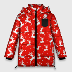 Женская зимняя куртка Oversize Снеговик в кармашке