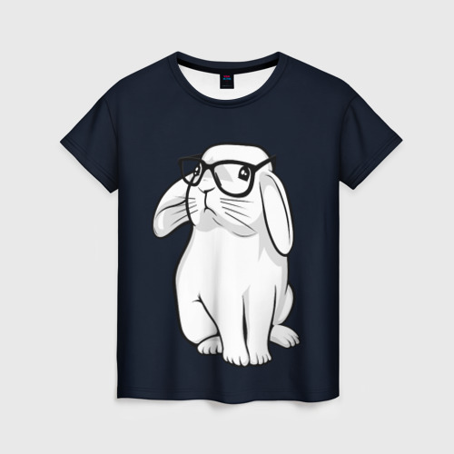 Женская футболка 3D Кролик Хипстер, цвет 3D печать