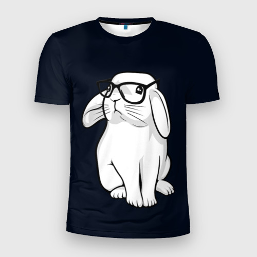 Мужская футболка 3D Slim Кролик Хипстер, цвет 3D печать