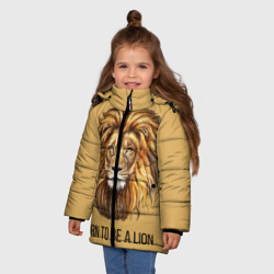 Зимняя куртка для девочек 3D Рождённый быть львом - фото 2