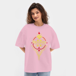 Женская футболка Oversize хлопок texturе Divinity на спине - фото 2