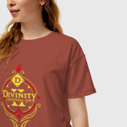 Женская футболка хлопок Oversize Divinity на спине - фото 2